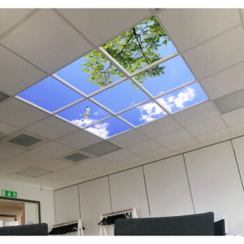 Skytak LED-belysning 60x60cm med himmelsmotiv
