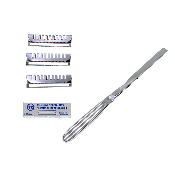 Dermatomkniv Goulian 18cm med 3 mallar och 5 blad